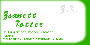 zsanett kotter business card